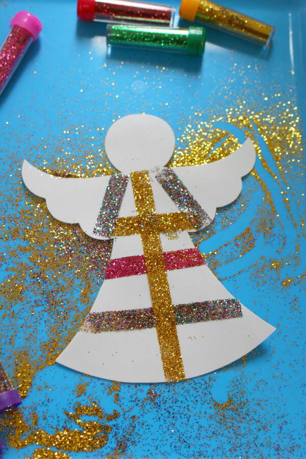 Easy Glittery Paper Angel Craft Idea for KidsGlittery Angel Craft Ideas for Kids