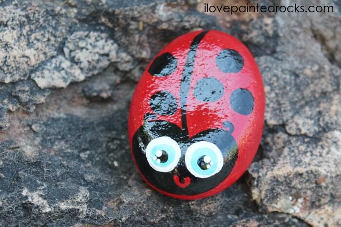 Easy Kawaii Ladybug Painted Rock Craft Idea For Kids DIY Ladybugs Painted Rocks For Kids