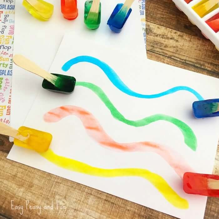 Easy Painting With Ice Cubes For Toddlers Ice Painting Ideas For Toddlers