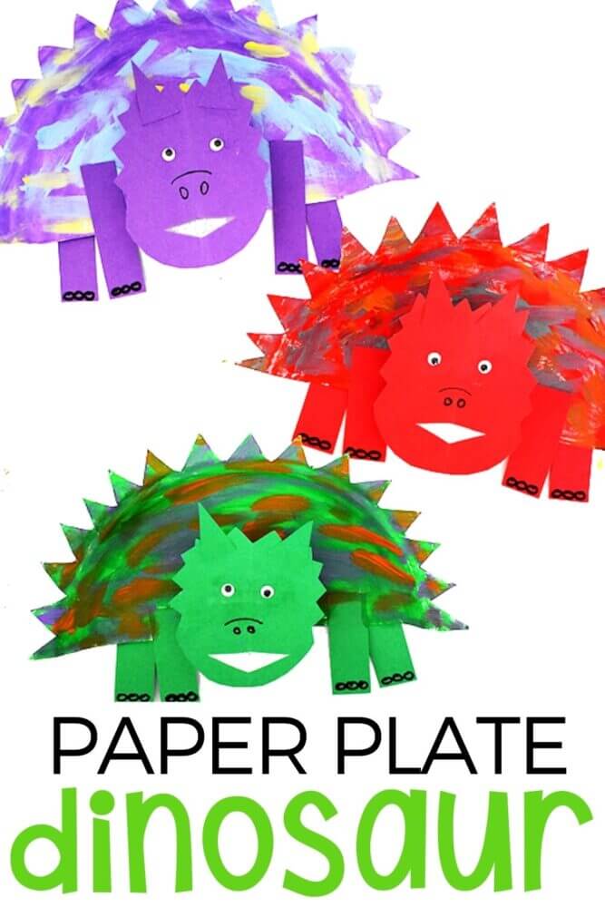 Easy Paper Plate Dinosaur Craft Activity For PreschoolersPaper Plate Dinosaur Craft For Kids