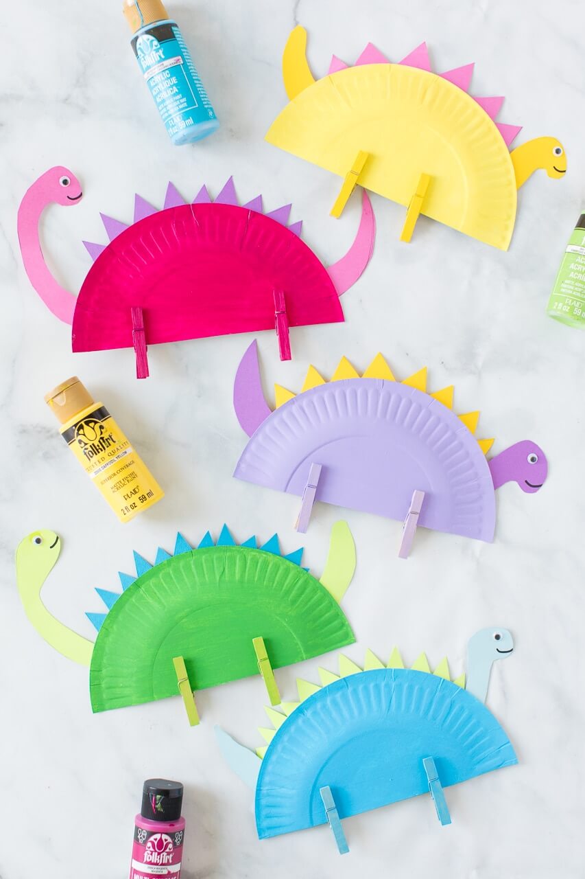 Easy Paper Plate Dinosaur Craft For Kids