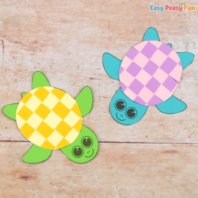 Easy Paper Weaving Turtle Craft Tutorial For Kids