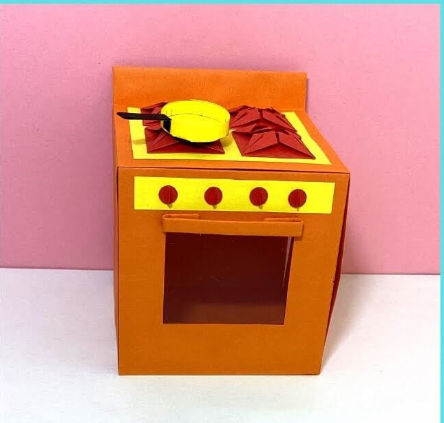 Easy Peasy Miniature Gas Stove Craft Idea For Kids DIY Miniature oven craft For Kids