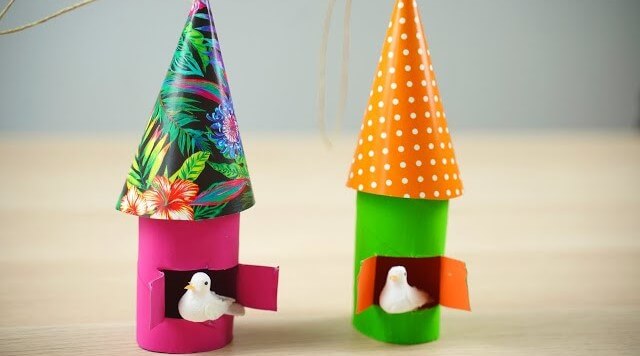 Easy to Make Birdhouse Craft For Summer With Recycled Paper Towel RollsPaper Towel Roll Crafts