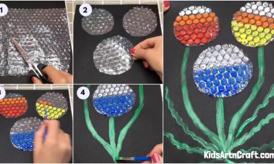 Easy To Make Bubble Wrap Flower Craft For Kids- Step By Step Tutorial