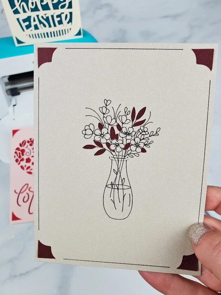 Easy To Make Greeting Card Idea Using Cardstock & Cricut Machine Free Cricut Projects With Cardstock