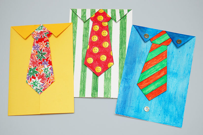 Easy to Make Necktie Greeting Card Idea For Father's DayDIY cardstock cards