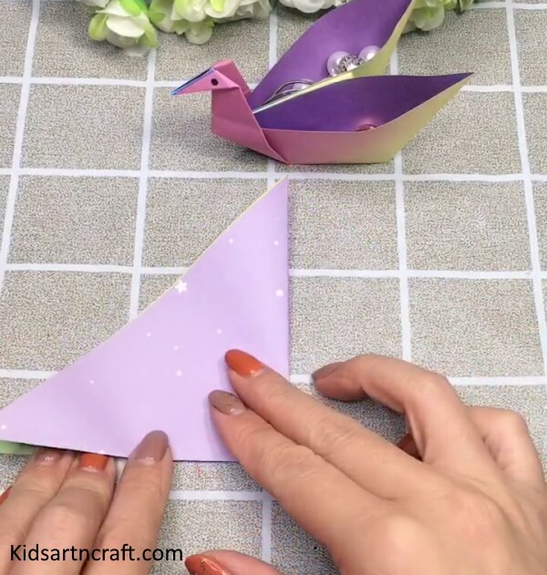 Folding Origami Paper To make Easy Swan Craft For Kids