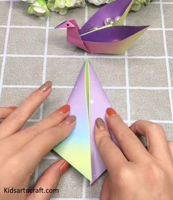 Easy Tutorial For Beautiful Swan Craft Using Origami Paper For Kids