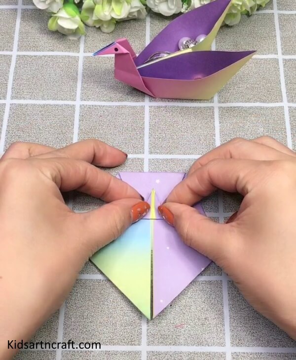 Fun To Fold Origami Paper In Swan Design For Kids Craft
