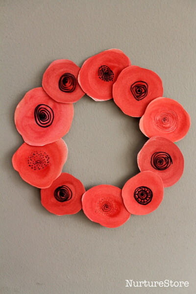 Easy to Make Poppy Flower Wreath Activity For Remembrance Day