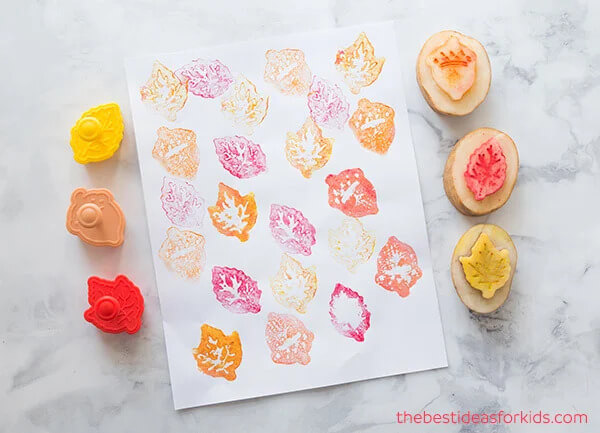Easy Way to Make Potato Stamps Art Idea Using Cookie Cutters