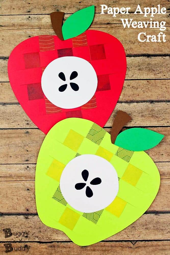 Easy Woven Paper Apple Craft Idea For Kids