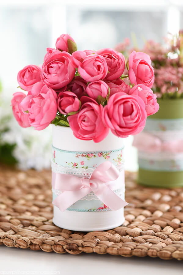 Fabulous Tin Can Flower Vase DIY Craft Idea