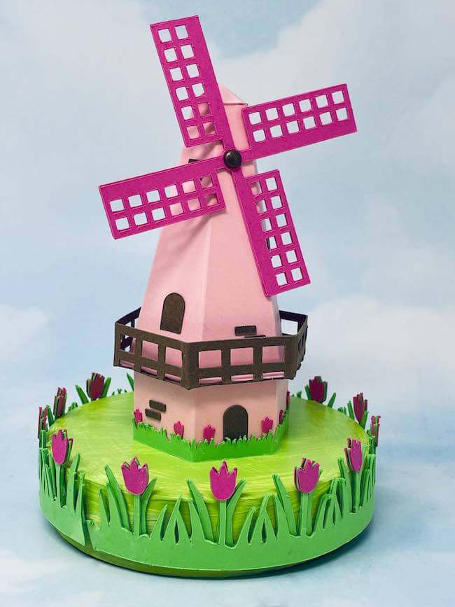 Free Cricut 3D Dutch Paper Windmill Craft Project 