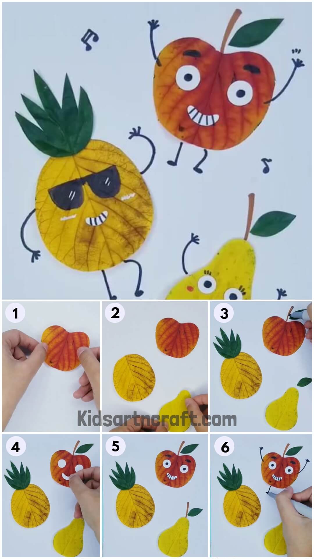  Fruit Craft For Kids Using Leaves