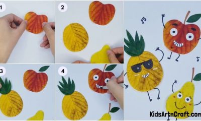 Fruit Craft For Kids Using Leaves