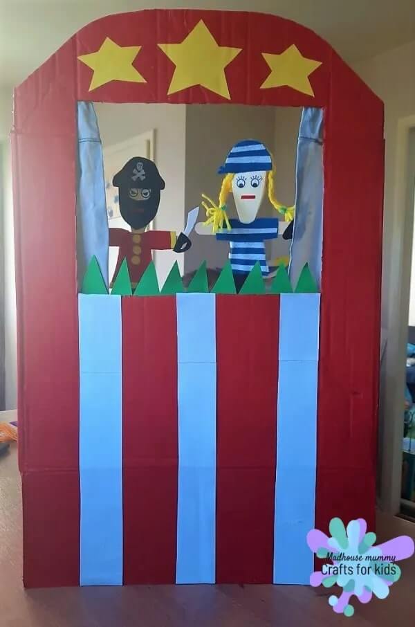Fun & Cool Cardboard Puppet Theatre DIY Ideas for Kids DIY Puppet Theatre Ideas for Kids