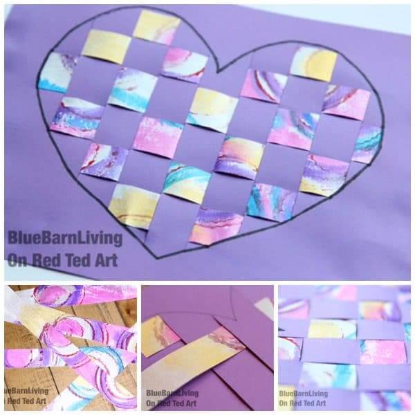 Fun & Cute Woven Paper Heart Card Design Art Idea For Valentine's Day