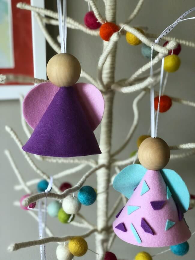 Fun & Easy Felt & Ball Angel Ornaments Craft IdeasFelt Angel Ornaments Ideas