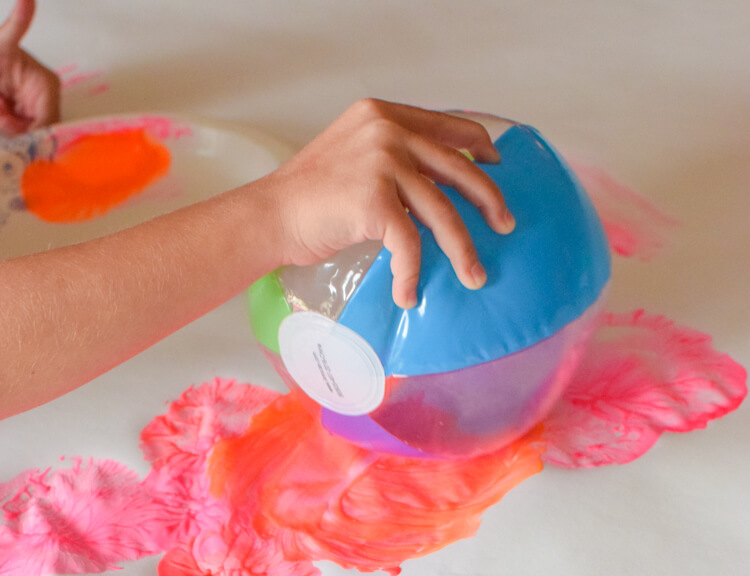 Fun To Do Beach Ball Painting For Kids ActivitiesFun Activity Painting With Balls For Toddlers