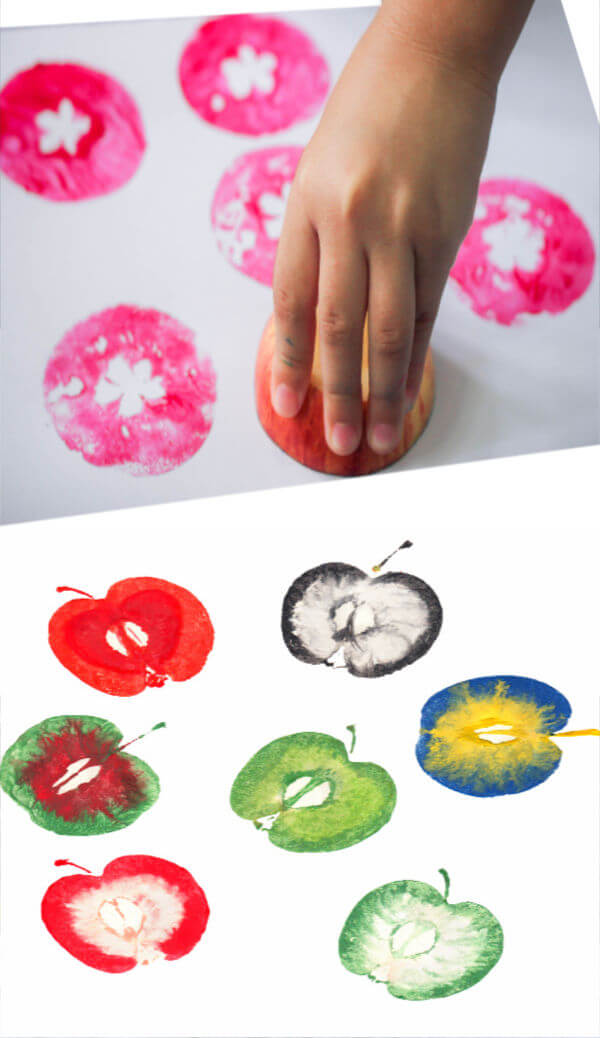 Fun To Make Apple Stamping Art & Craft Ideas For Small Kids