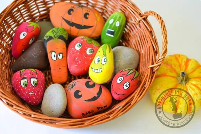 Fun-To-Make Unique Garden With Painted Pebbles Stones Cute Fruit Rock Painting Ideas