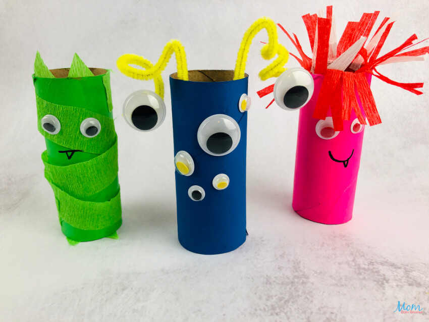 Funny Toilet Paper Roll Monsters Craft For ToddlersToilet paper roll monsters craft ideas