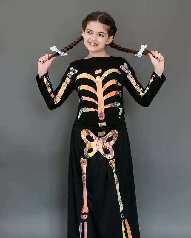 Gorgeous Skeleton Costume Idea For Girls
