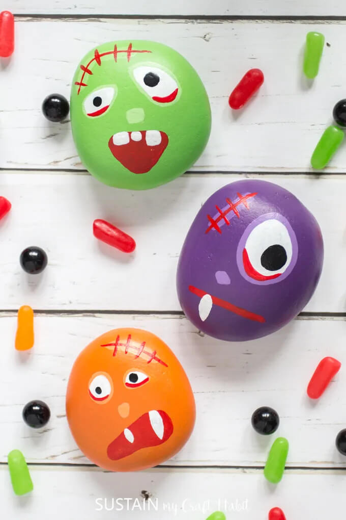 Halloween Themed Silly Monster Faces Craft Idea