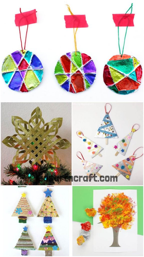 Handmade Aluminum Foil Tree Crafts Kids Art & Craft