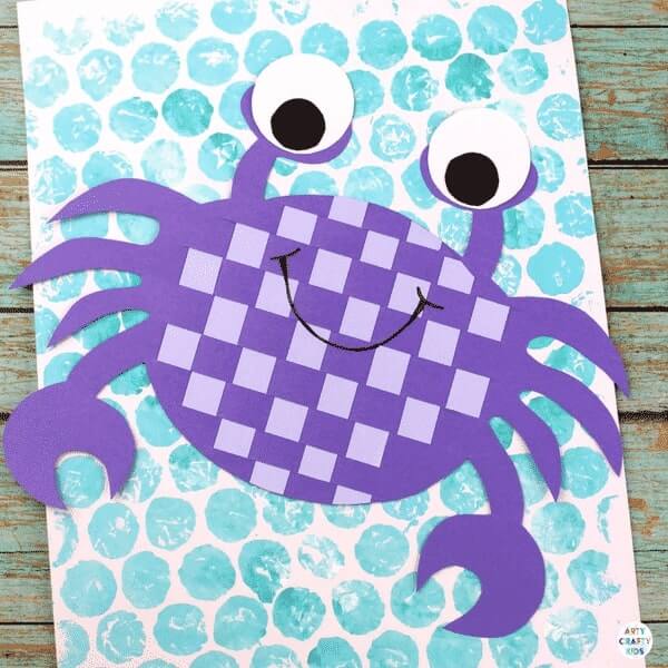 Handmade & Easy Woven Crab Craft Activity For Kids