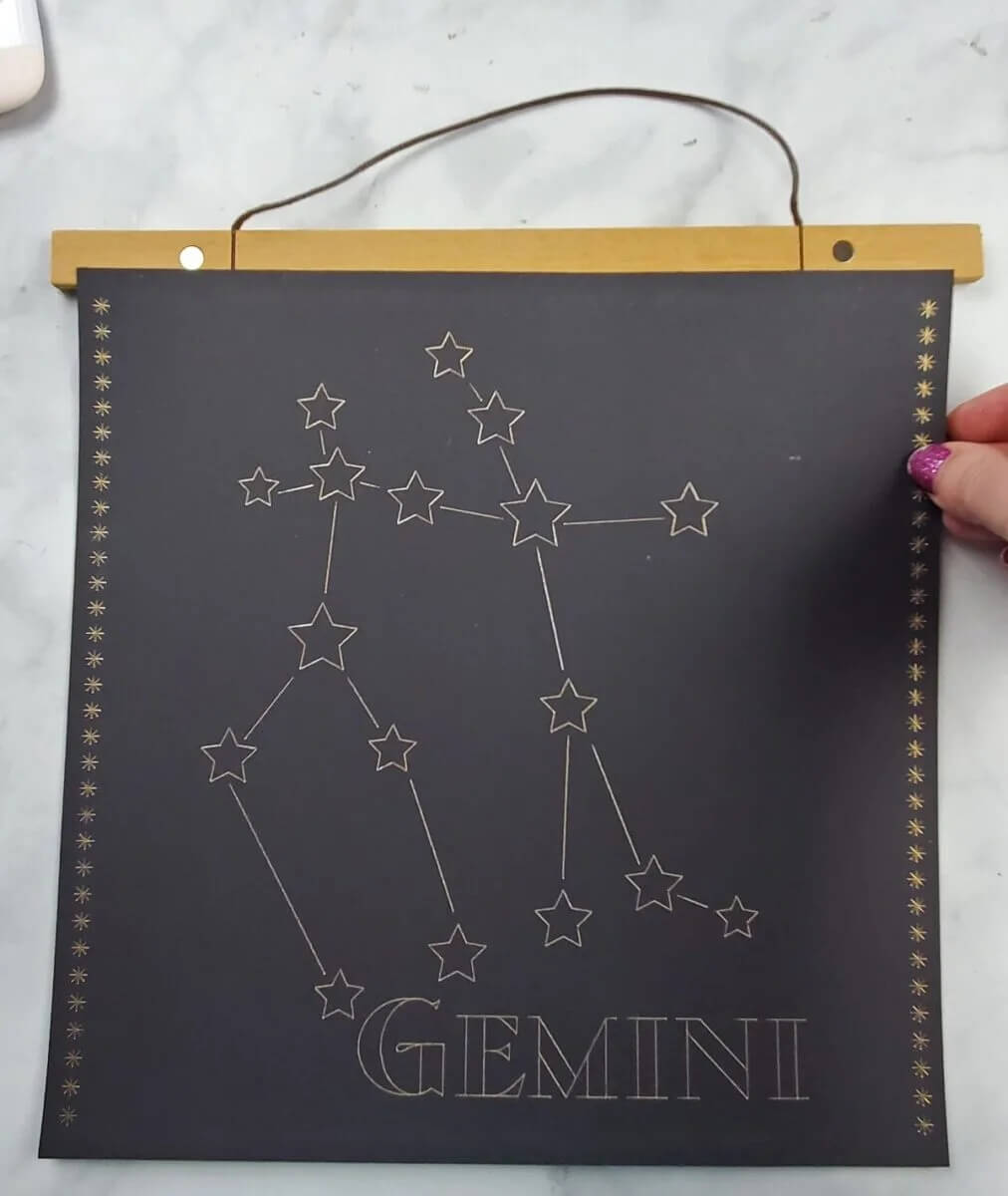 Handmade Astrology Art Project With Cardstock & Cricut For Wall Decor