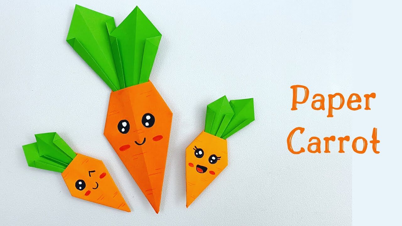 Handmade Carrot Craft Using Crafting Paper For School Kids Easy crafts for 2nd graders