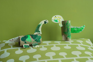 Handmade Dinosaur Animal Craft Activity Using Recycled Toilet Paper Roll