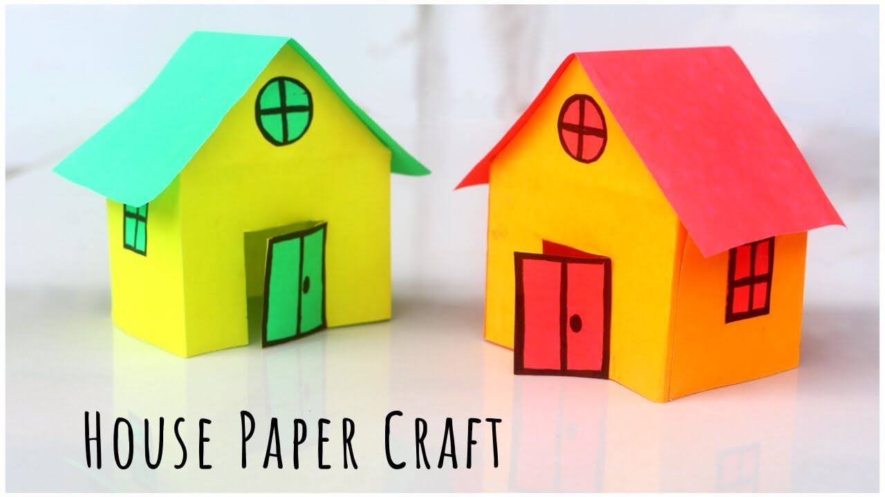 Handmade House Paper Craft Project For PreschoolersCardstock Crafts for Preschoolers