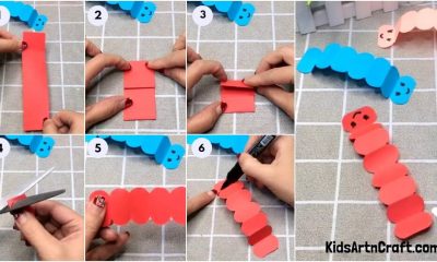 Handmade Paper Caterpillar Craft For Kids - Step by Step Tutorial