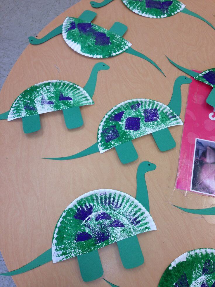 Handmade Paper Plate Dinosaur Craft Idea For Kids