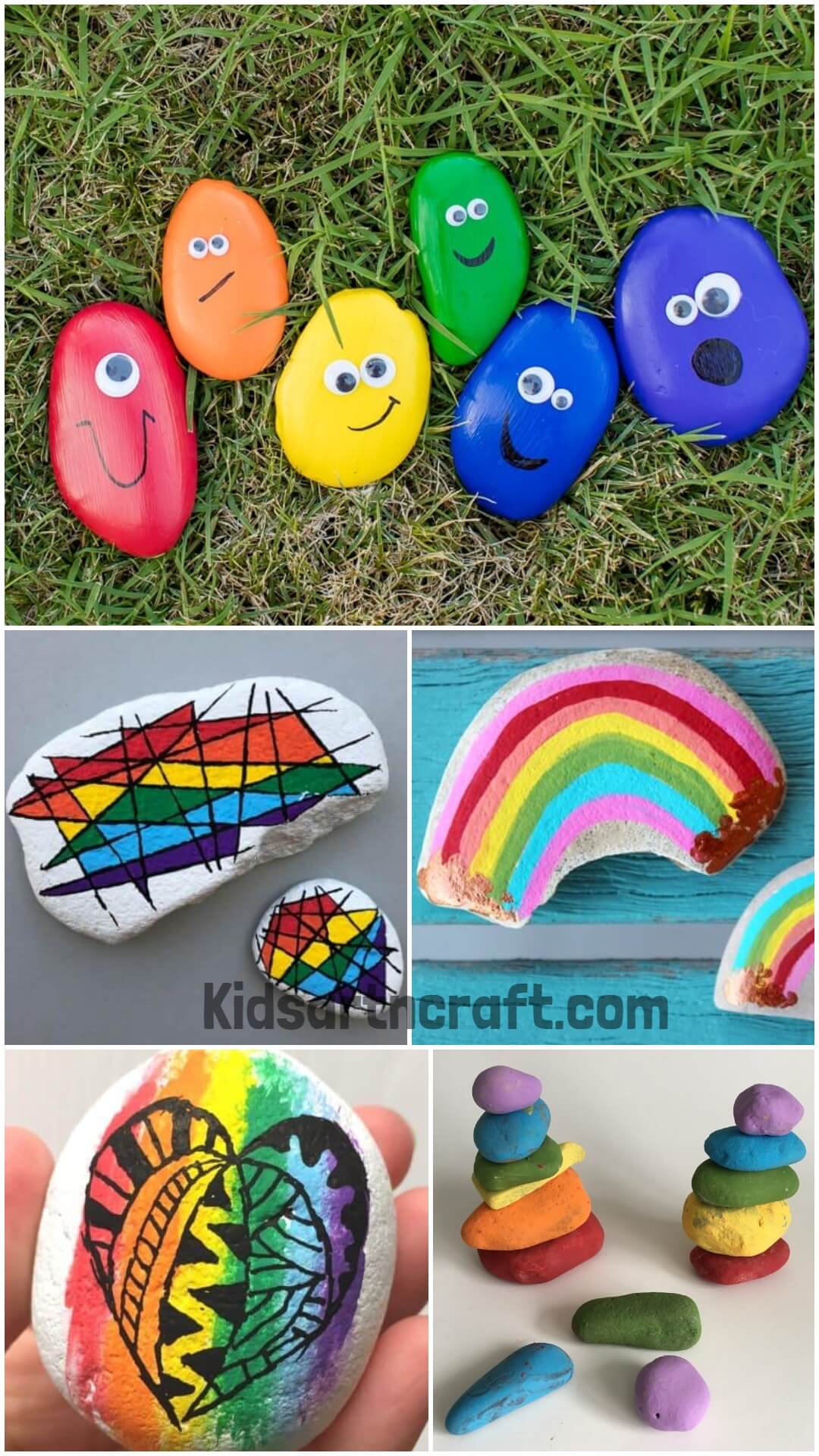 Handmade Rainbow Painted Rock Ideas