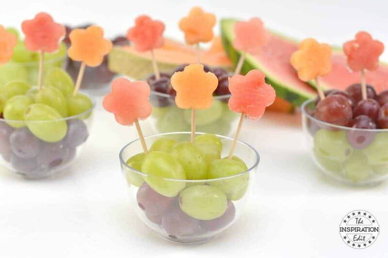 Healthy Flower-Themed Fruit Cup Snack Decoration Idea For Kids