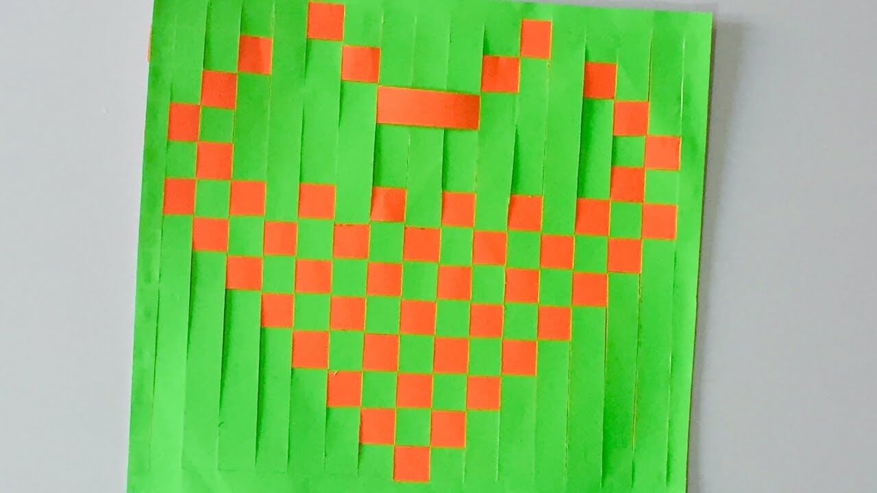 Heart-Shaped Mat Weaving Craft Idea At Home Using Paper