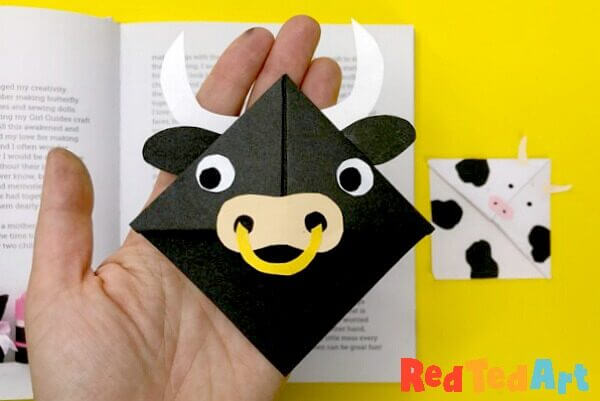 Homemade Creative Ox Bookmark For School Children DIY Chinese Zodiac Animal Origami Projects