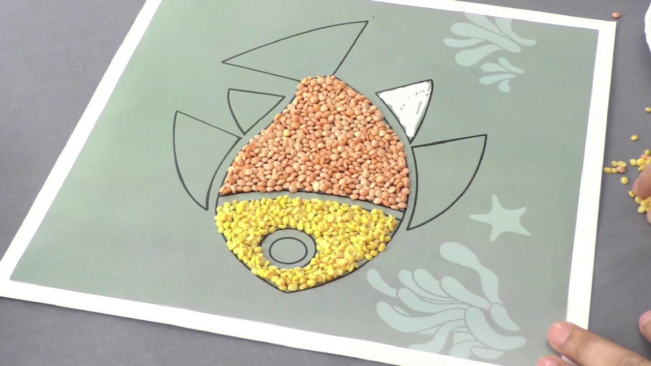 Homemade Fish Craft Using Grains And Cereals
