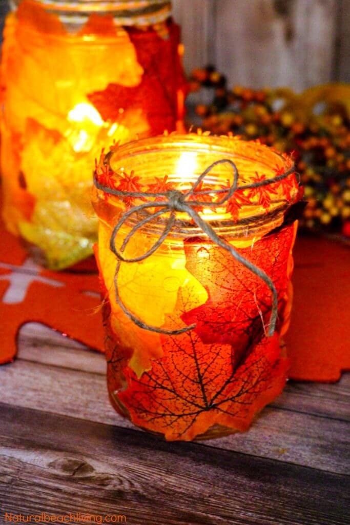Homemade Jar Lights For Fall Season Craft