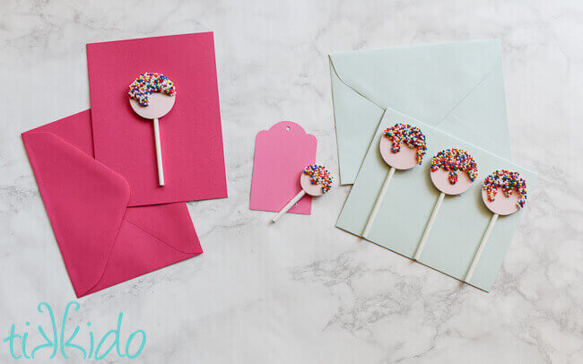 Homemade Sprinkles Lollipop Birthday Card Tutorial With CardstockDIY cardstock cards