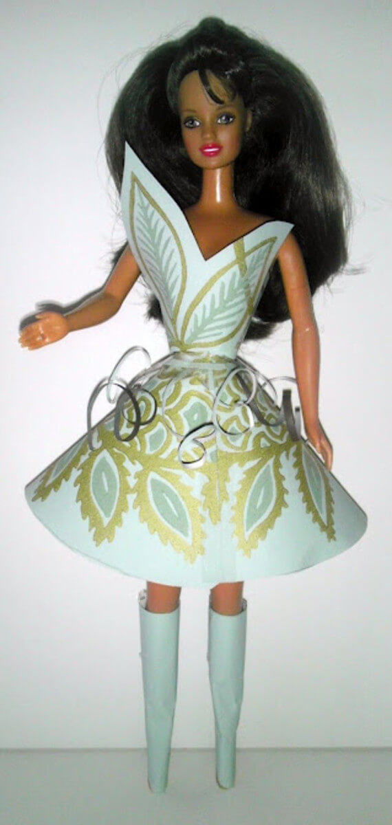 How to Make Barbie Dress Using Wallpaper