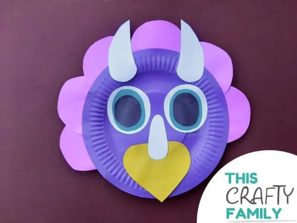 How To Make Triceratops Using Paper PlatePaper Plate Dinosaur Craft For Kids