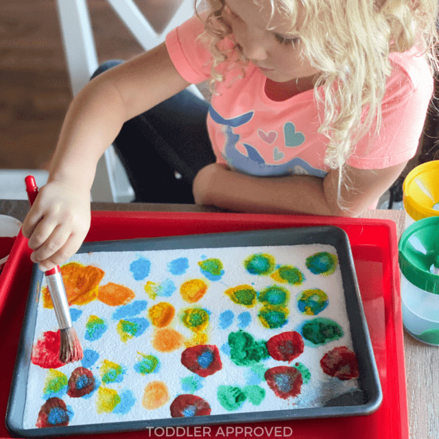 Ice Painting Art & Craft Idea with flour Ice Painting Ideas For Toddlers