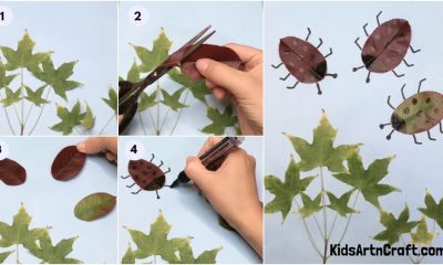Ladybug Art & Craft Using Leaves