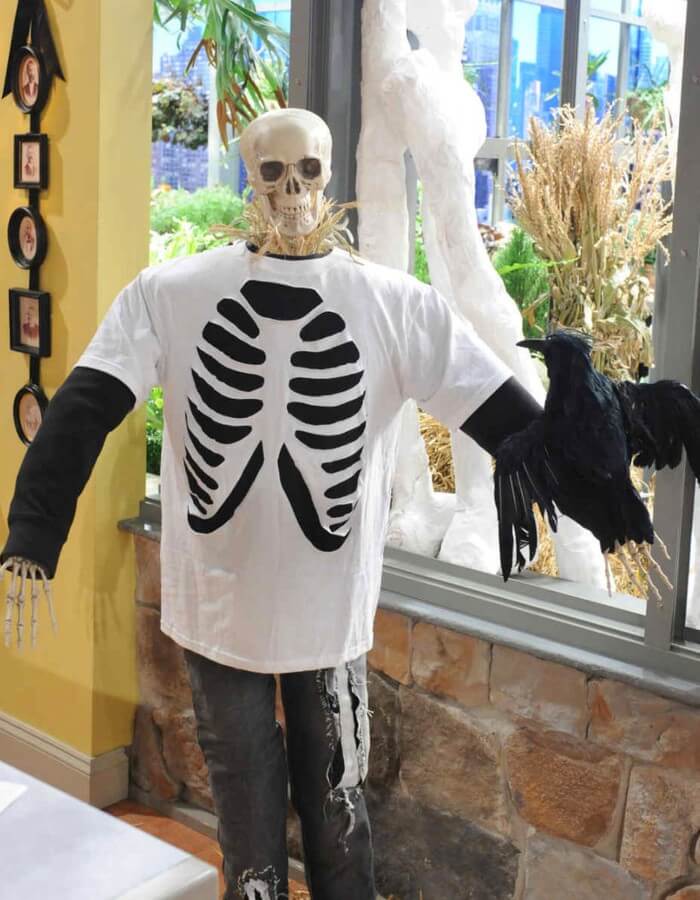 Last Minute T-shirt Skeleton Costume Craft Idea For Adults